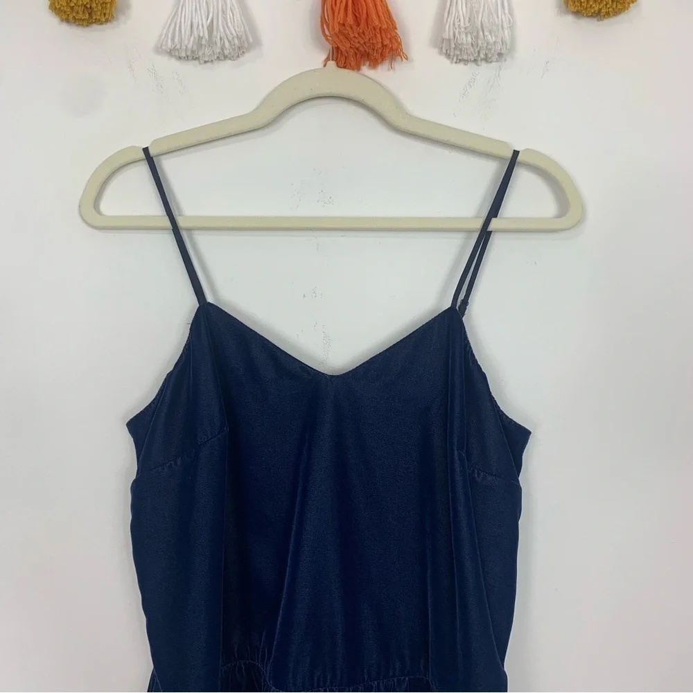 J. Crew Velvet Peplum Tank Navy Blue Size 4